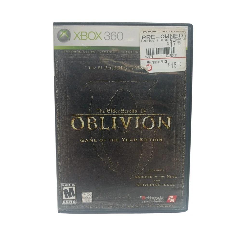 XBOX 360 - Elder Scrolls IV OBLIVION Game of the year Edition - No Manual or Map
